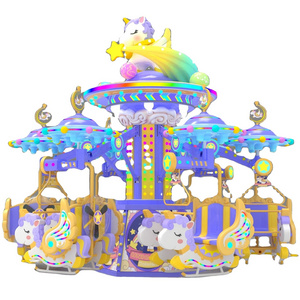 Amusement Park Kid Toy Merry-go-round Kids Rides Merry Go Round Unicorn Self-control Carousel For Sale