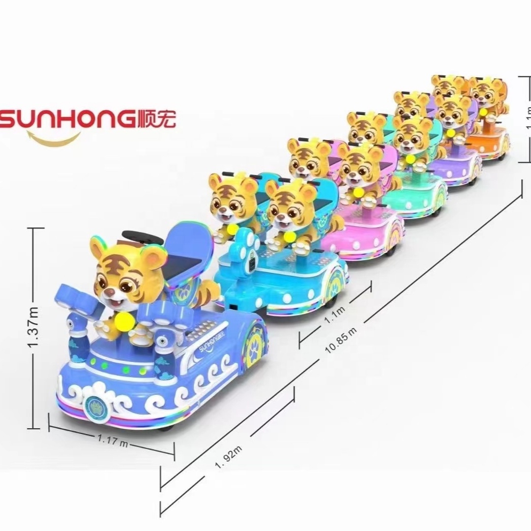 Amusement park mini electric trackless train ride electric train  kiddie ride for sale