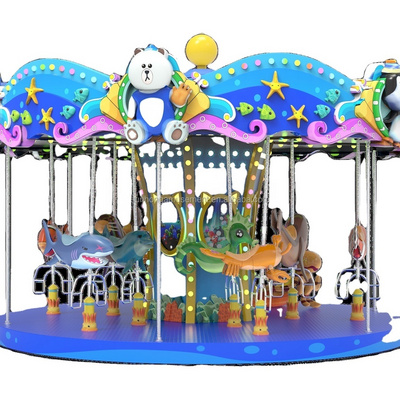 Amusement Park Children Swing Rotating Carousel Roundabout Kids Merry Go Round Amusement Rides Carousel for Sale