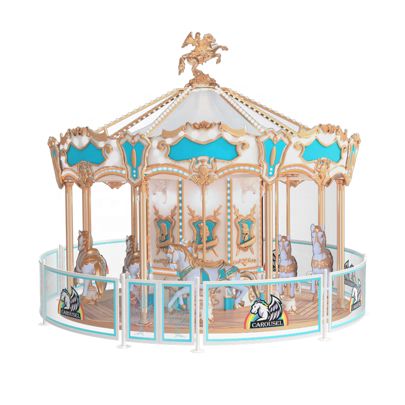 Attraction amusement kid carousel 12 Seats Swing Carousel Rotating Merry Go Round for Sale