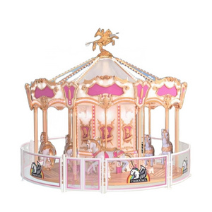 Attraction amusement kid carousel 12 Seats Swing Carousel Rotating Merry Go Round for Sale