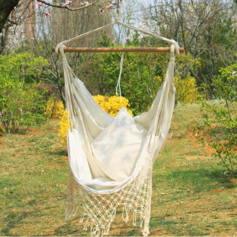 Large Canvas Hammock Chair Indoor and Outdoor Hanging Rope Swing