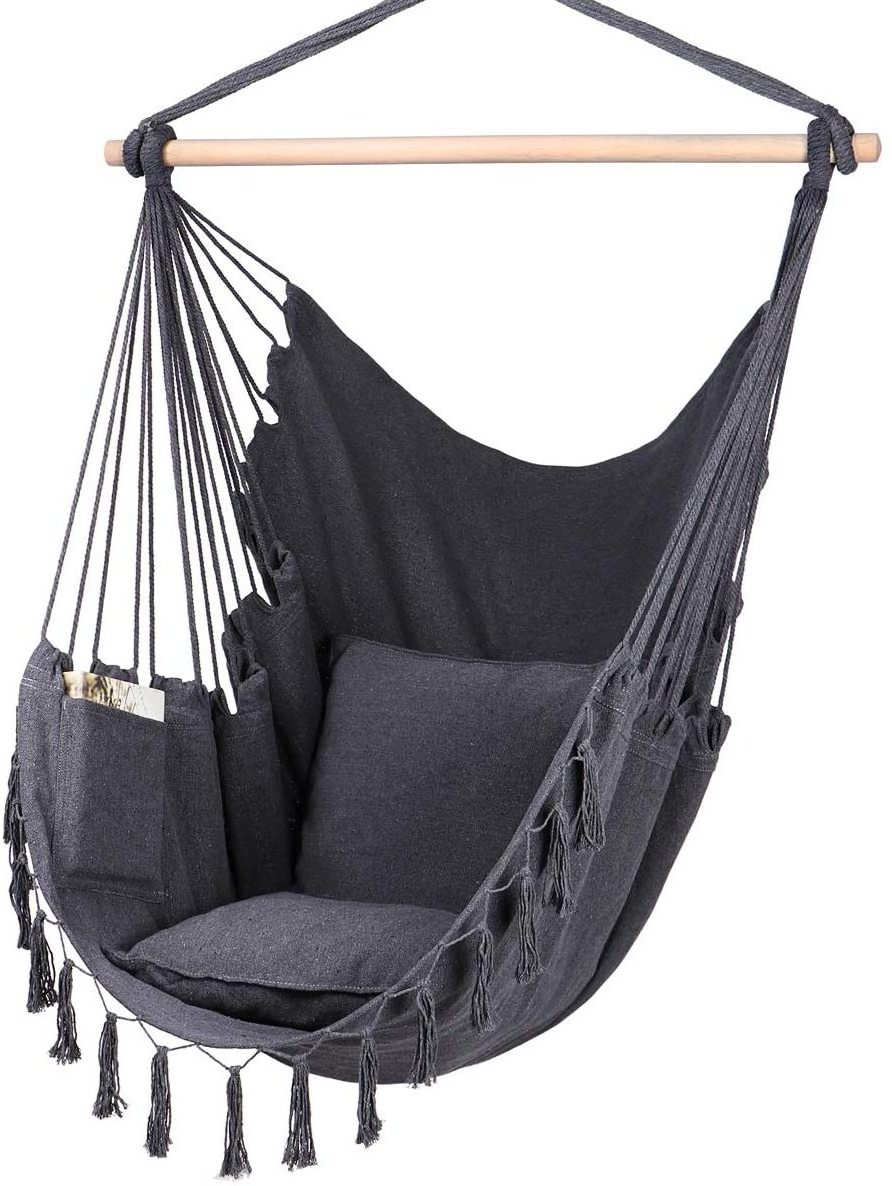 Large Canvas Hammock Chair Indoor and Outdoor Hanging Rope Swing