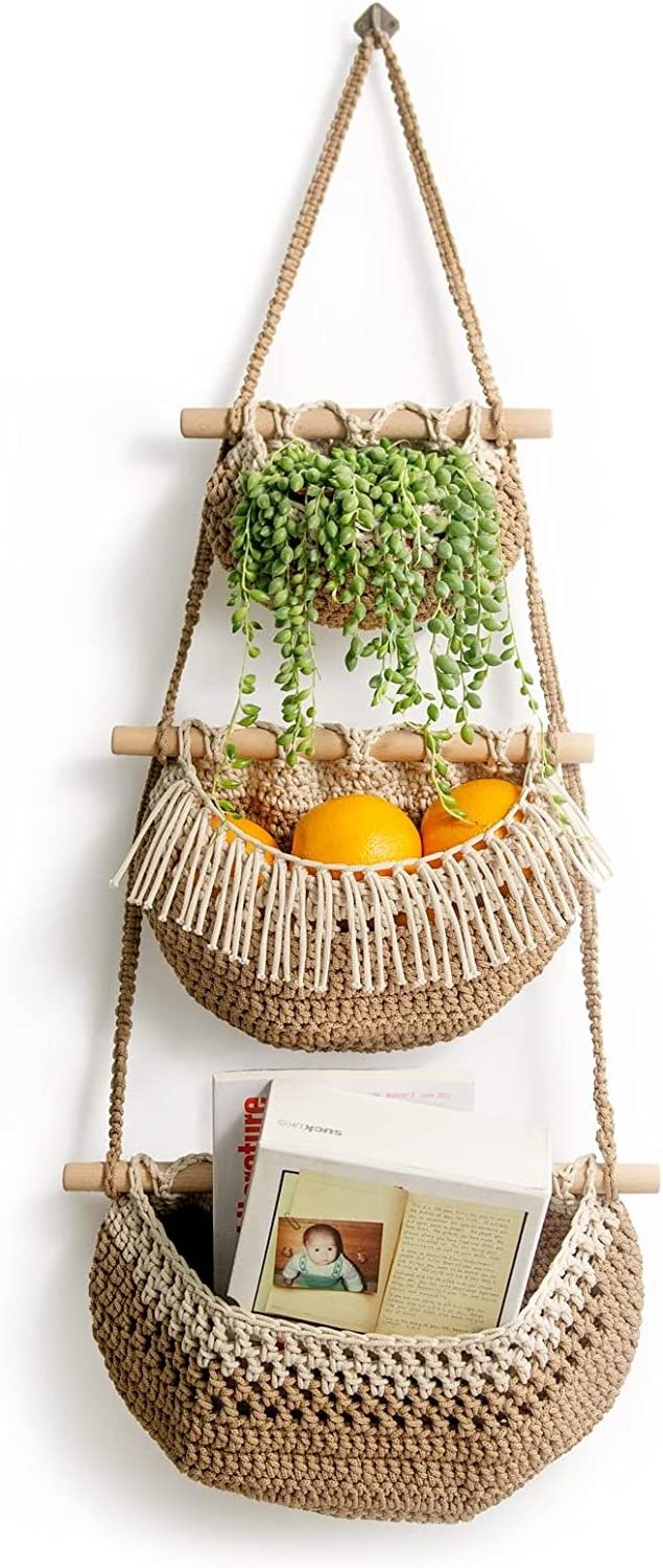 Over the Door Organizer Fruit hammock kitchen Hanging Storage basket