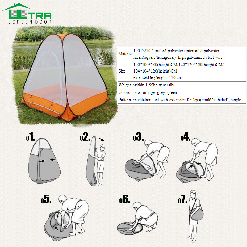 Pop Up Meditation Mosquito Net Tent with Extendable Bag