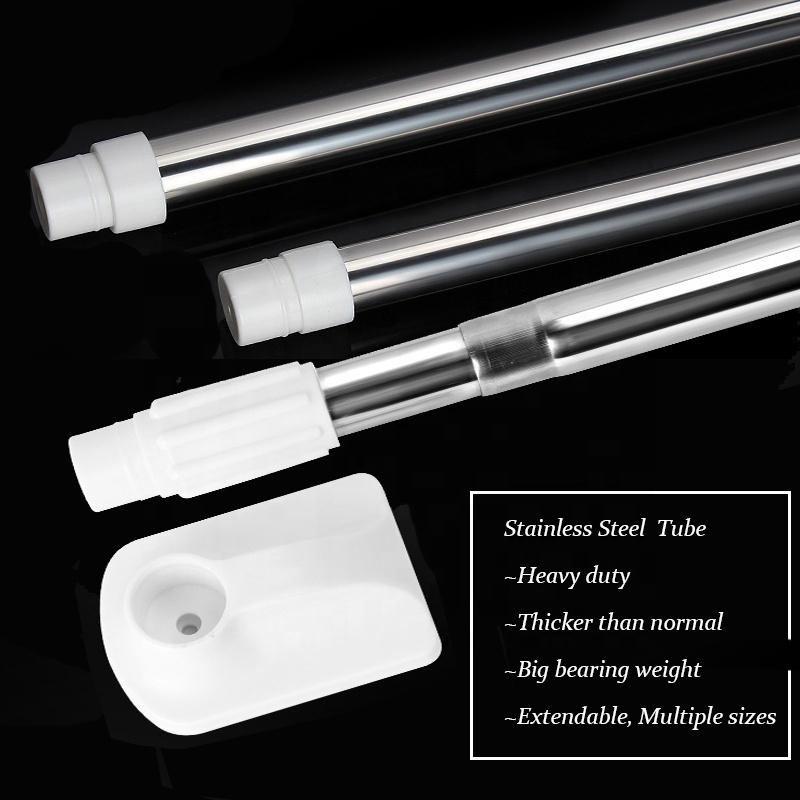 Stainless Steel Spring Tension Rod for Bathroom Wardrobe Kitchen Balcony