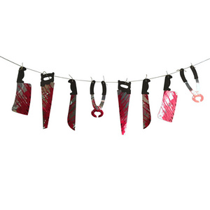 2023 New Halloween Decor Decorations Indoor Bloody Garland Banner - Halloween Zombie Vampire Party Decorations Supplies