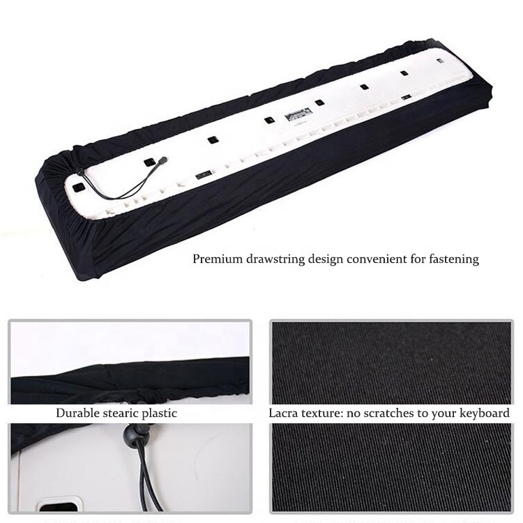 Elastic Spandex Piano 88 Key Keyboard Dust Proof Cover Skin With ABS cord lock