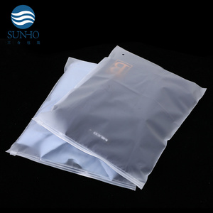 Custom With Logo Clothes Packaging T Shirt Zip Lock Plastic Zippered Biodegradable Frosted Zipper Bag For Clothing