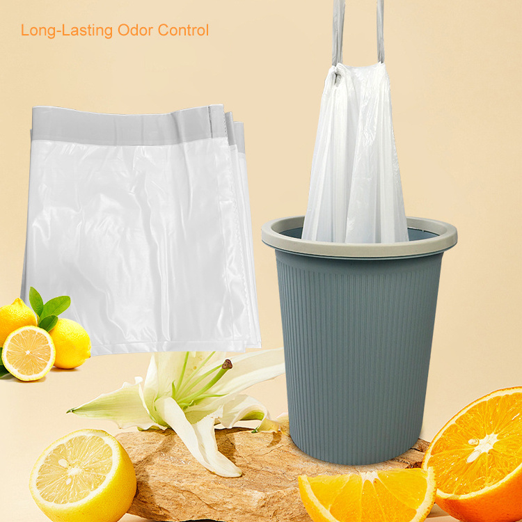 Hdpe Plastic Dustbin Liners Trash Bags White 16 Litter Bin Liner Kitchen Biodegradable Scented Garbage Bags With String