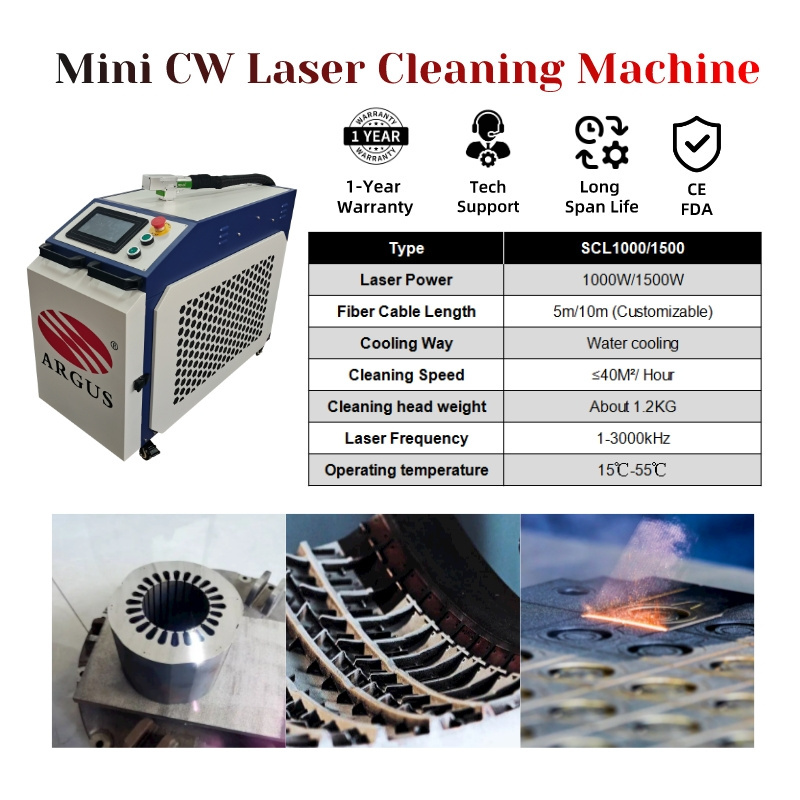 SUNIC Handheld 1000w 1500w 2000w Fiber Lase Cleaning Machine With Rust Laser Removal Gun For Metal Rust Laser Cleaner