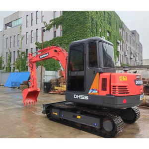 Used Mini Excavator Doosan DH55 DH60 Korea Origin Landscaping Small Digger with Dozer and Rubber Tracks