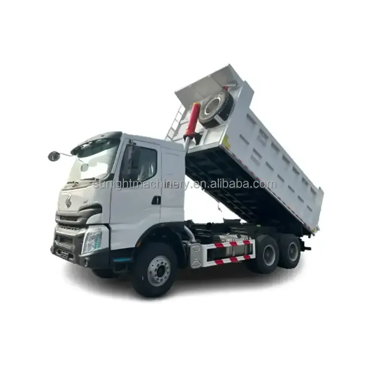 Euro 6 engine, 375hp diesel power Left hand Drive Wheel 6x4, 350L fuel tank volume Dongfeng mining dump truck price