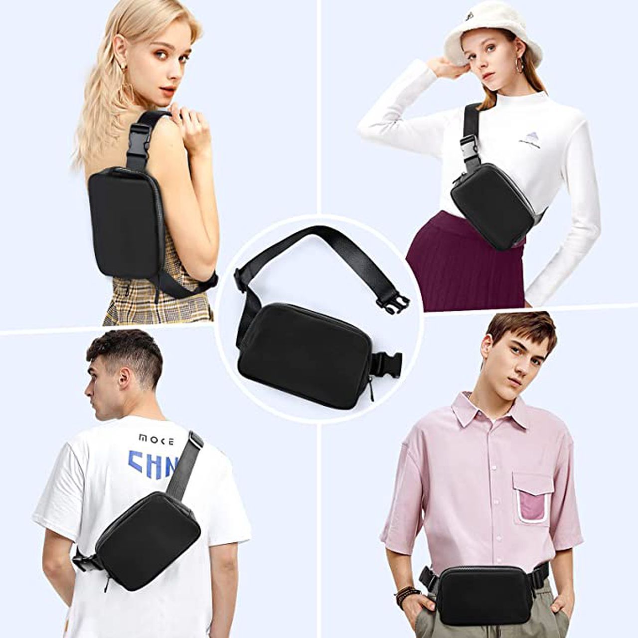 Wholesale Outdoor Unisex 1l Nylon Lulu lemon dupe Fanny Pack Mini lululemone Everywhere Belt Bag lululemona crossbody bag