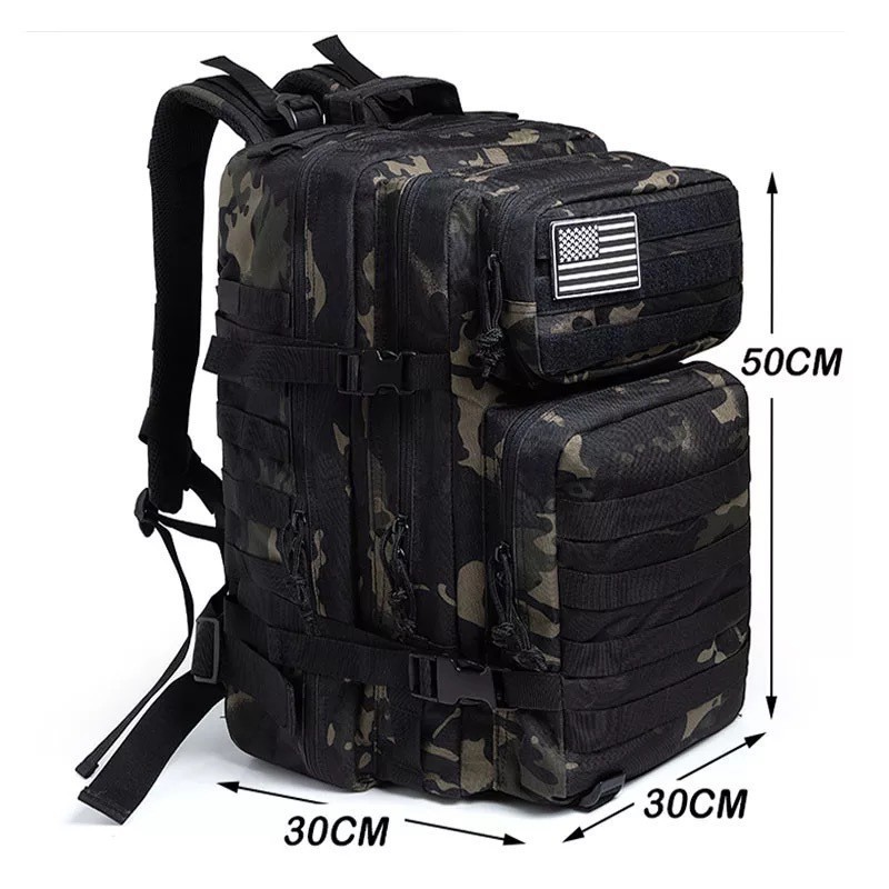 Large Custom logo Men's Sport Tactical Backpack 600D 45L Outdoor Camping Oem Colour Assault Backpack Nylon Tactical Backpack