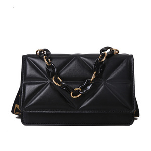 Cheaper Wholesale Pu Korean Diamond Lattice Shoulder Small Bag Women's Messenger Small Chain Bag