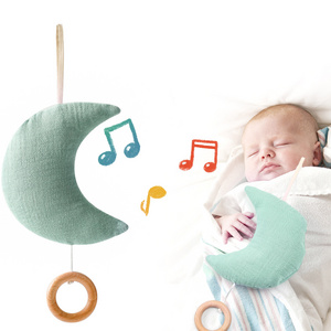 Moon Music Box Cotton Pendant Decoration for Newborn Nursery Baby Mobile Crib Hanging Toy