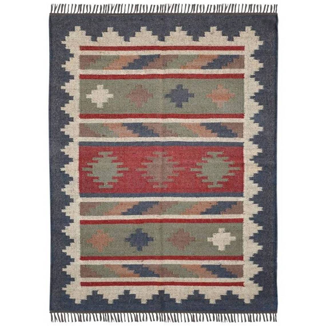 Indian Supplier Hand Knotted Wool Jute Braided Dhurrie Natural Modern Rectangle Woven Runner Carpet Adult Floor Area Kilim Rug