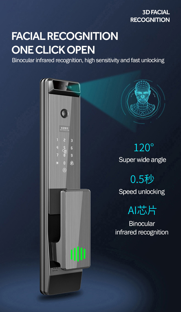 Factory Wholesale Fingerprint Entry 4585 With Remote Control Smart Door Lock Camera