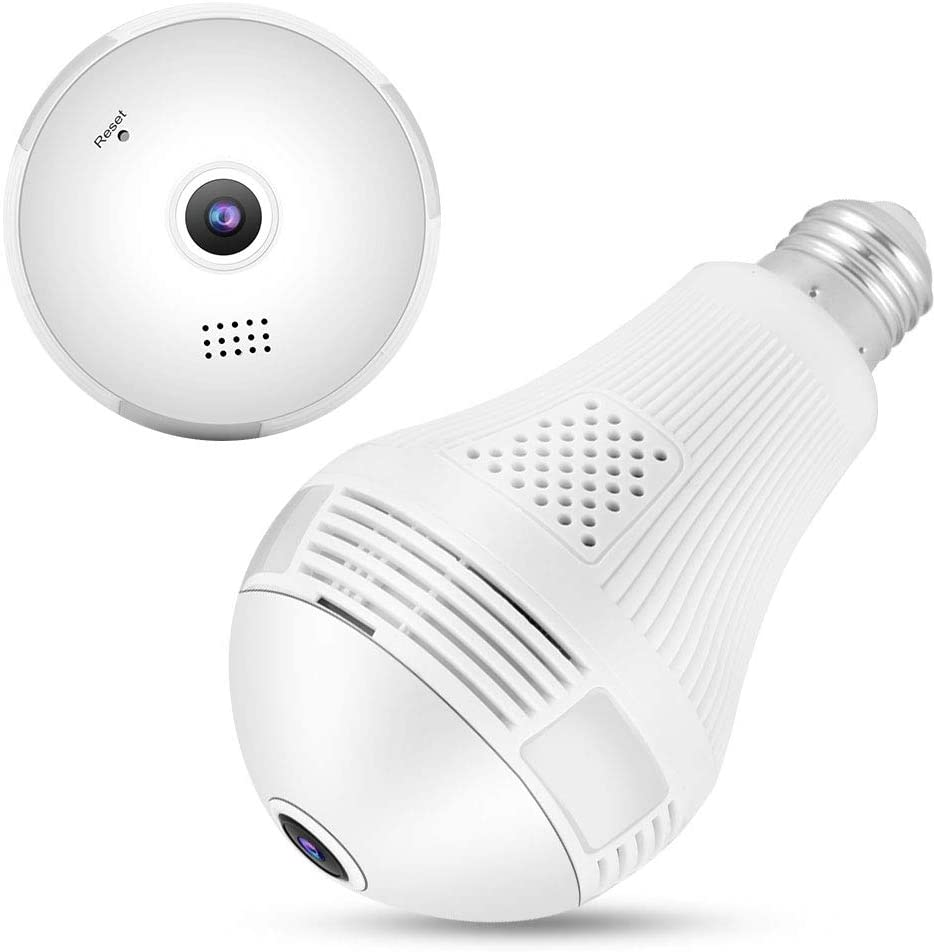 Smart home light bulb lamp camera wifi 2MP 360 Degree pnaoramic Wifi wireless  IR servallance  Security VR CCTV Camera