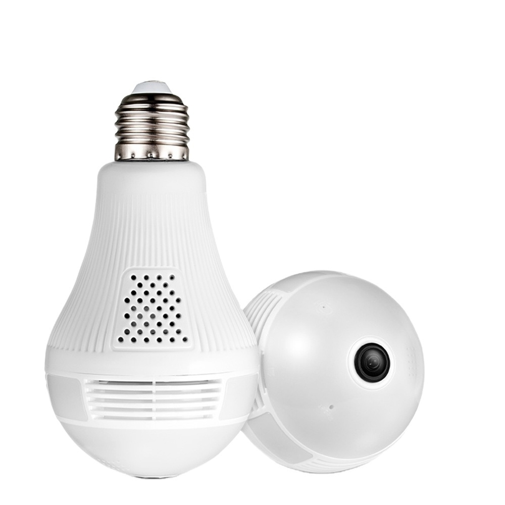 Smart home light bulb lamp camera wifi 2MP 360 Degree pnaoramic Wifi wireless  IR servallance  Security VR CCTV Camera