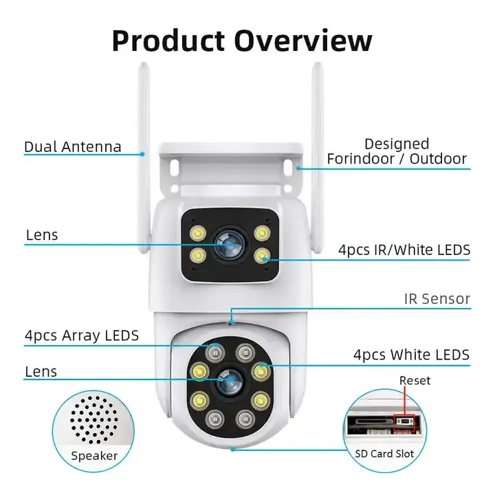 Good Quality Sunisee 6MP Outdoor Wifi IP Ptz Dual Lens Dual Screen Cctv Camera Outdoor Waterproof CCTV Camera