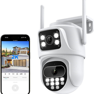 Outdoor Security Cameras 6MP WiFi Camera with Dual Lens Color Night Vision 5X Zoom Automatic Tracking  Motion Detection