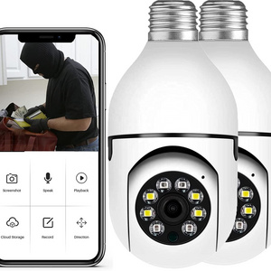 Factory Sell Camera Light Bulbs Full Light Night Vision Motion Detection And Alarm Wifi Bulb Camera E27 Bulb 360 Camera