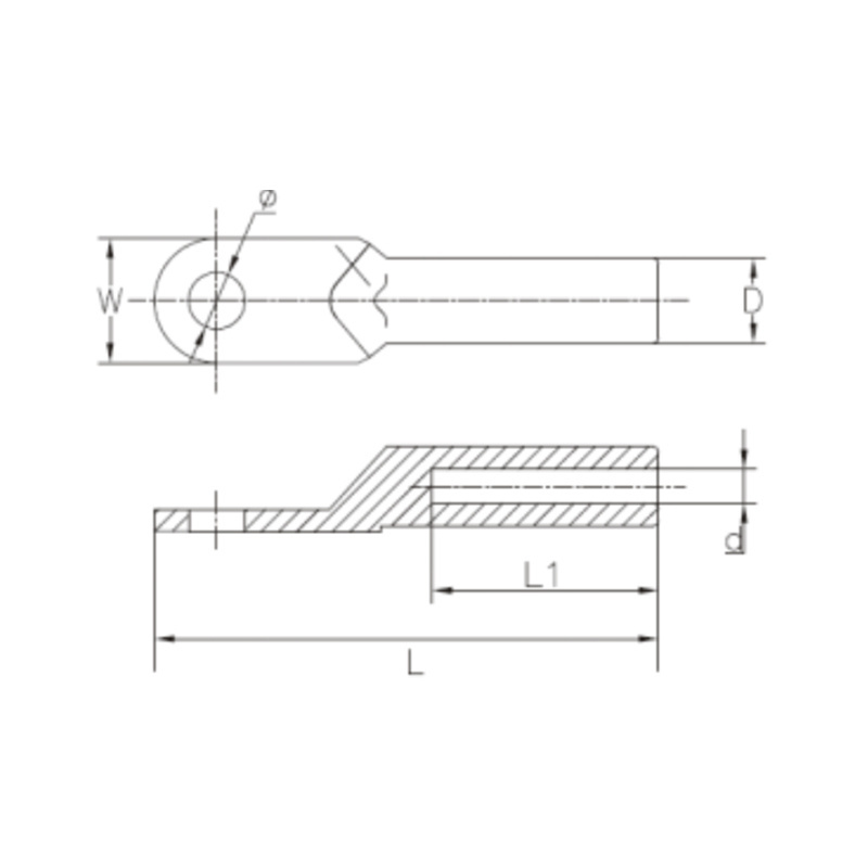 Sunj DL electric power wire tube connecting cable compression terminal lug tinned copper aluminum connecter terminals