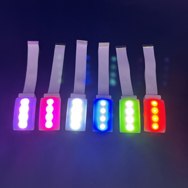 New Product 4leds 433 DMX Remote Controlled RGB LED Bracelet Festival Flashlight Fabric Led Wristband For Event