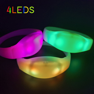 SUNJET New Product 4 LED Lights Custom Logo Remote Controlled LED Bracelet, DMX Control LED Wristband For Event