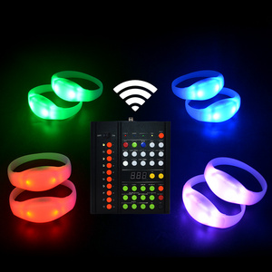 SUNJET Halloween Glow Bracelet Custom Logo Flashing Led Wristband Remote Control