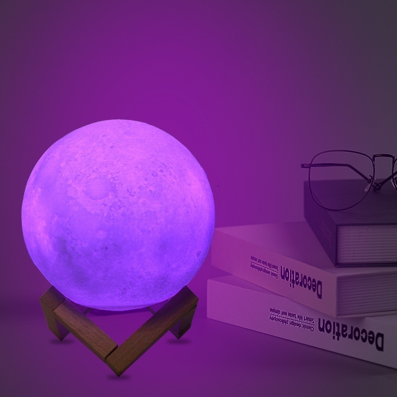 RGB Remote Control USB Rechargeable Moon Globe Decor Ambient Lighting Lunar Glow LED Moon Light 3D Moon Lamp