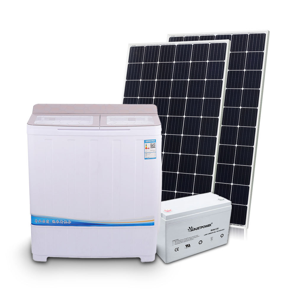 Home Usage DC 12V Solar Powered Washing Machine with Solar Panels Semi-automatic CE Certificated