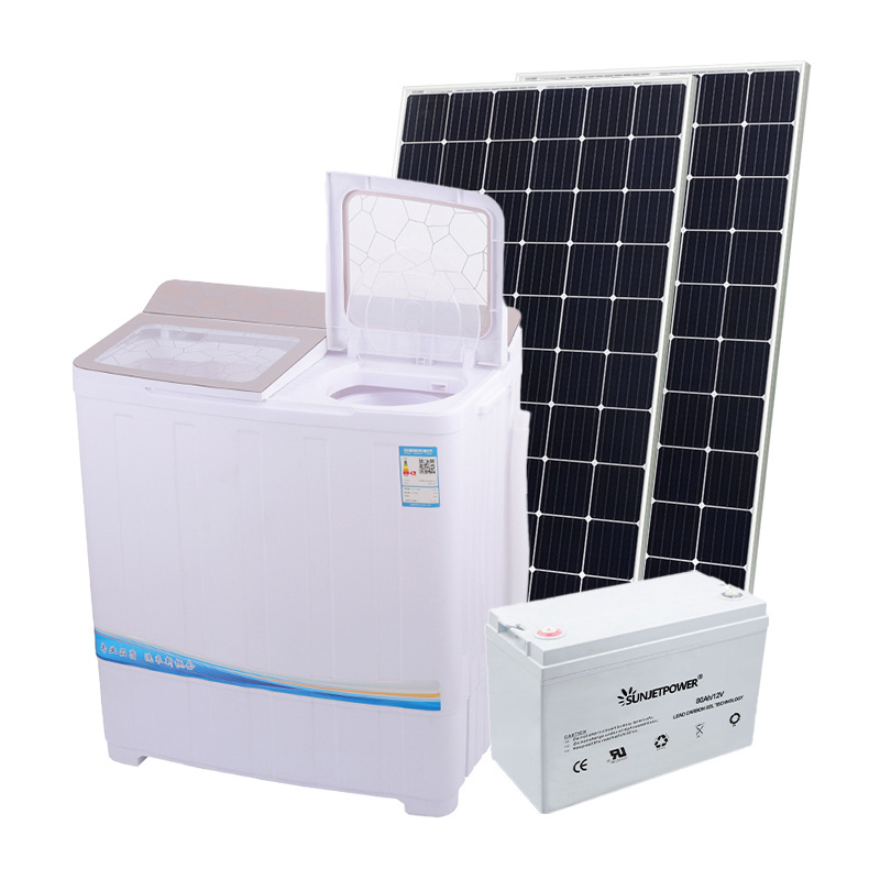 Home Usage DC 12V Solar Powered Washing Machine with Solar Panels Semi-automatic CE Certificated