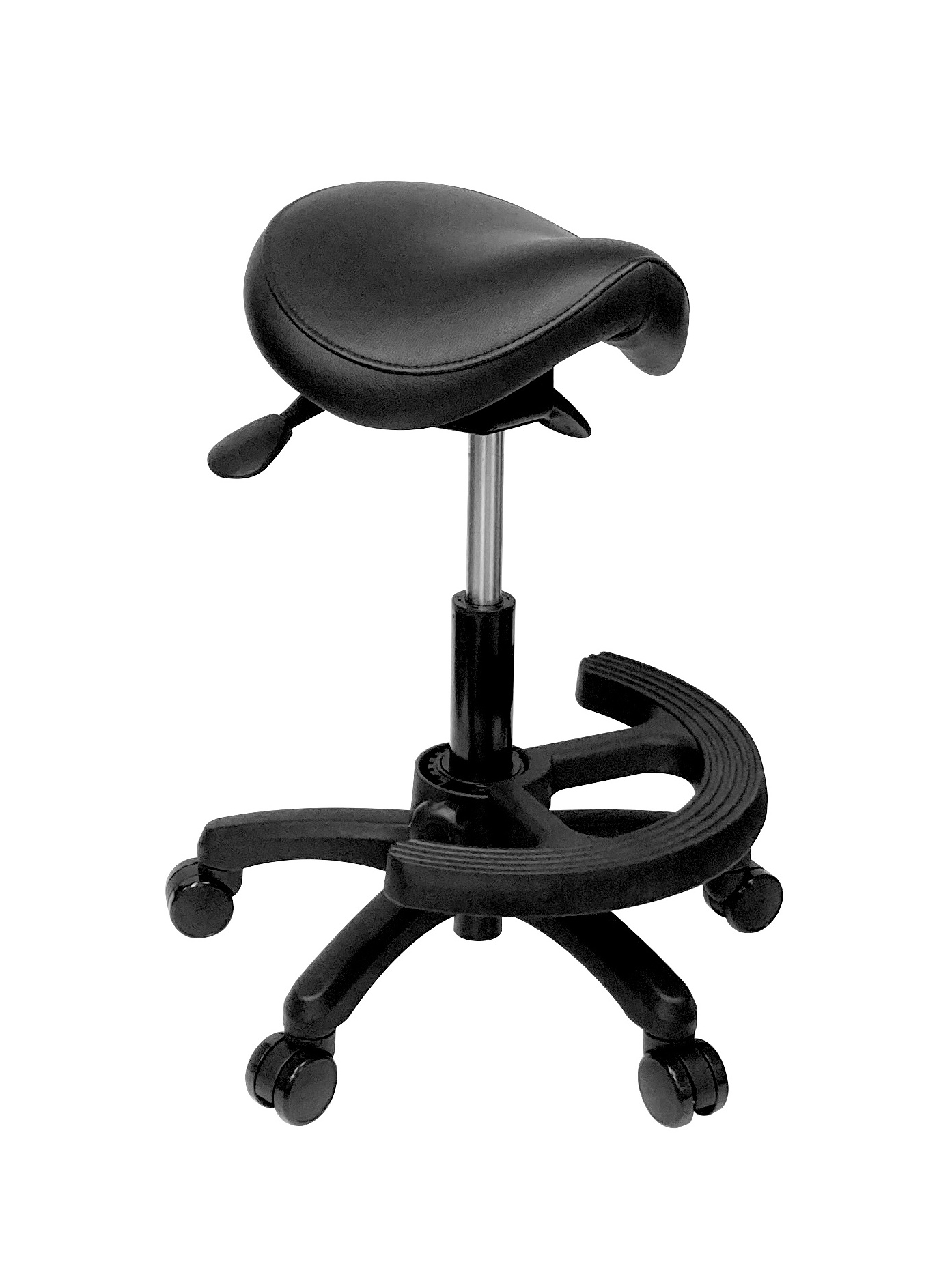 Ergonomic adjustable height saddle task chair swivel stool rolling chair