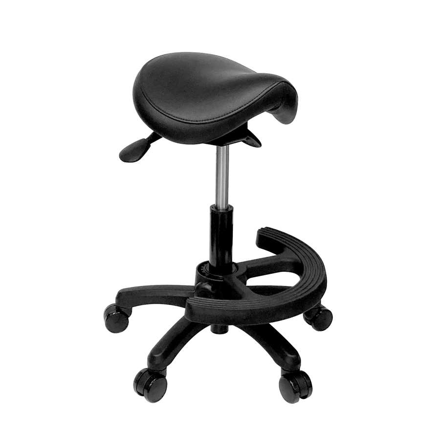 Height and footrest adjustable sitting stool saddle task chair for spa dental medical clinic