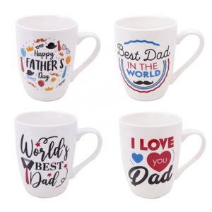 Factory Supply Advertising Souvenir Porcelain Coffee Mug Ceramic Tea Milk Cup Father's Day Gift I LOVE YOU Dad Custom 13oz Mugs