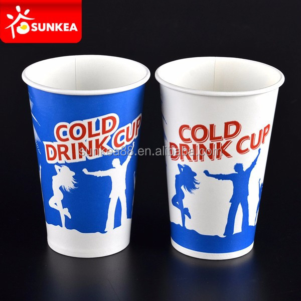 Food & Beverage Packaging Single Wall 24 Oz Cold Drink Paper Custom Logo Soda Cups