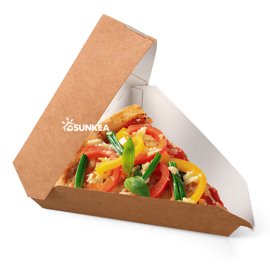 Disposable Packaging Individual Single Triangle Slices Pizza Box With Window