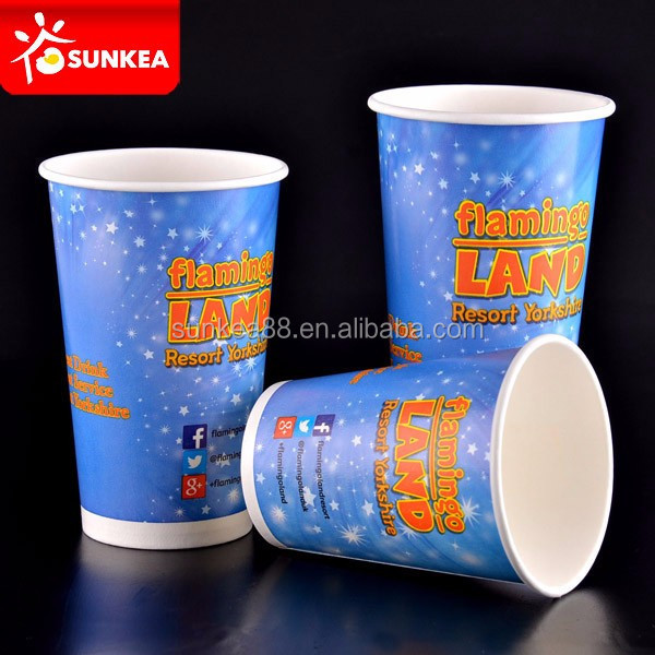 Food & Beverage Packaging Single Wall 24 Oz Cold Drink Paper Custom Logo Soda Cups