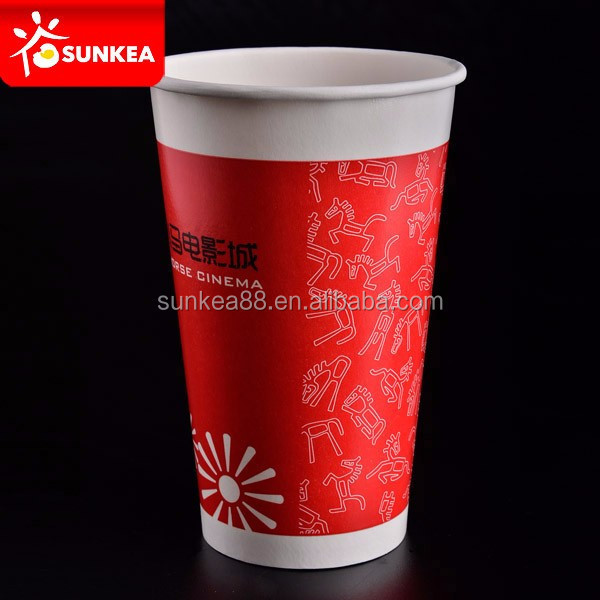 Food & Beverage Packaging Single Wall 24 Oz Cold Drink Paper Custom Logo Soda Cups