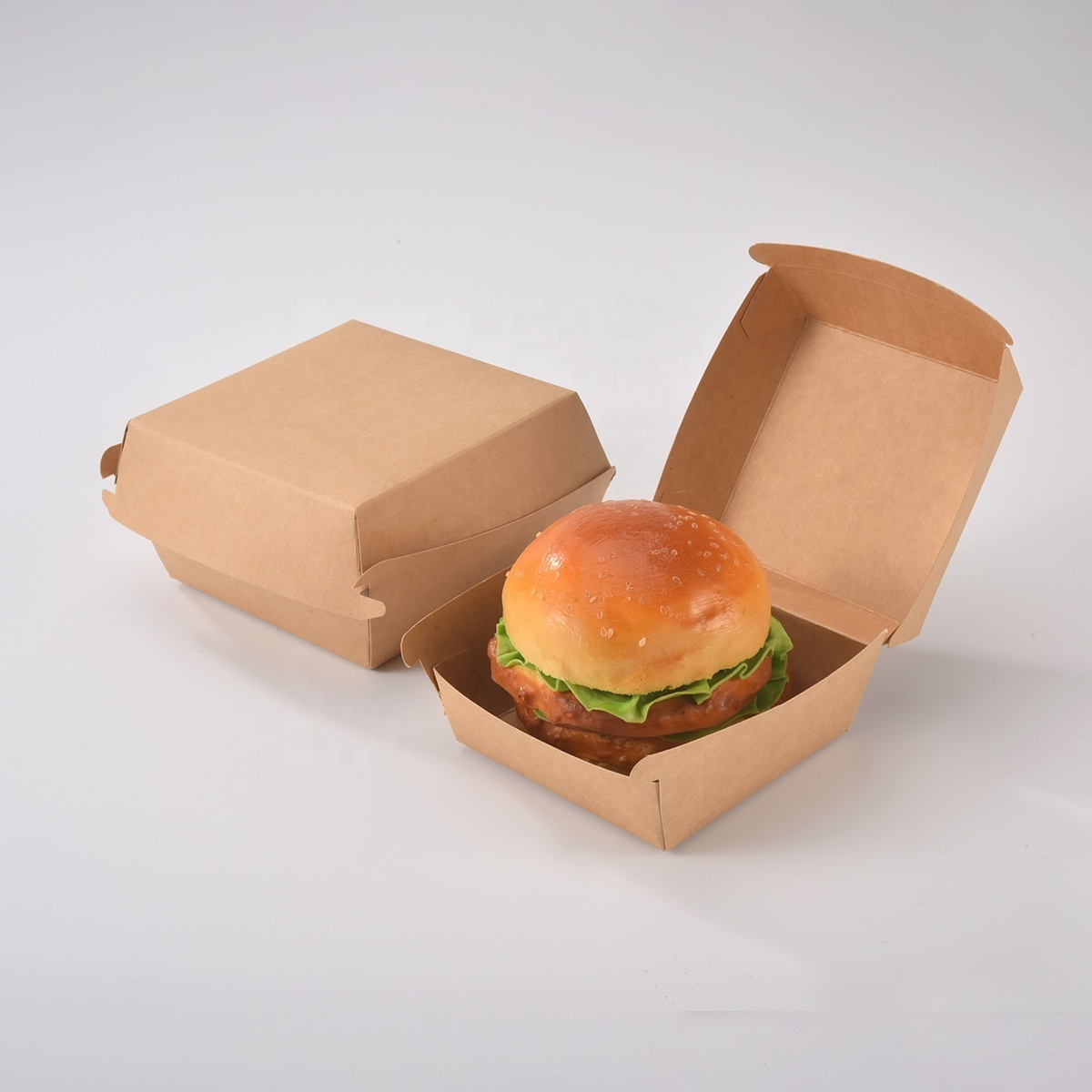 Custom printed Kraft paper burger packaging box