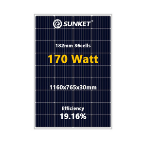 best mini sunpower 5v 12v big blue solar panel 170w 100 watt 300watt 200watt 130watt customized monocrystalline solar panel