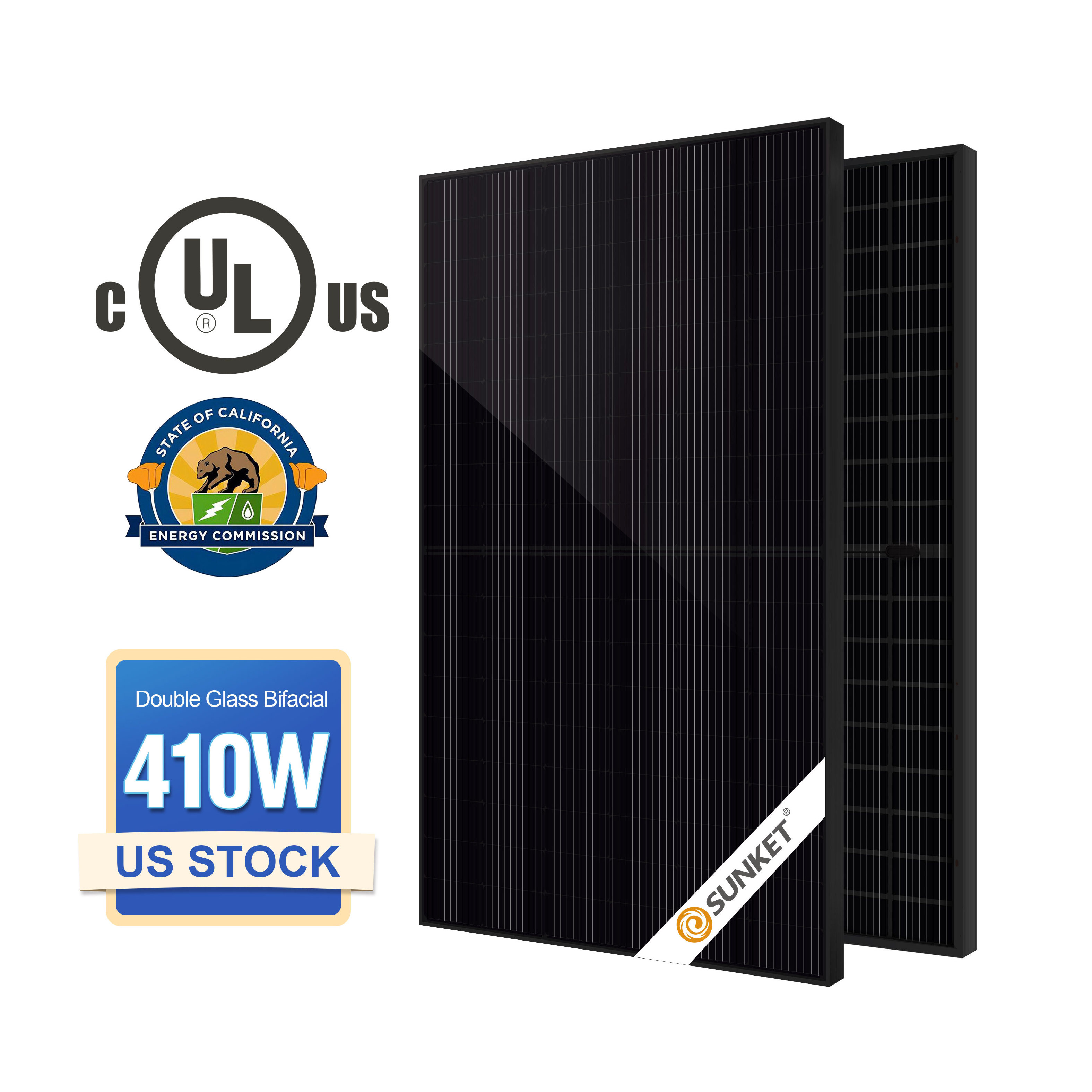 Solar Panel 400 watt EU Stock 500 watt Solar 400w 450w 500w 430w Bifacial Black Photovoltaic Solar Panel