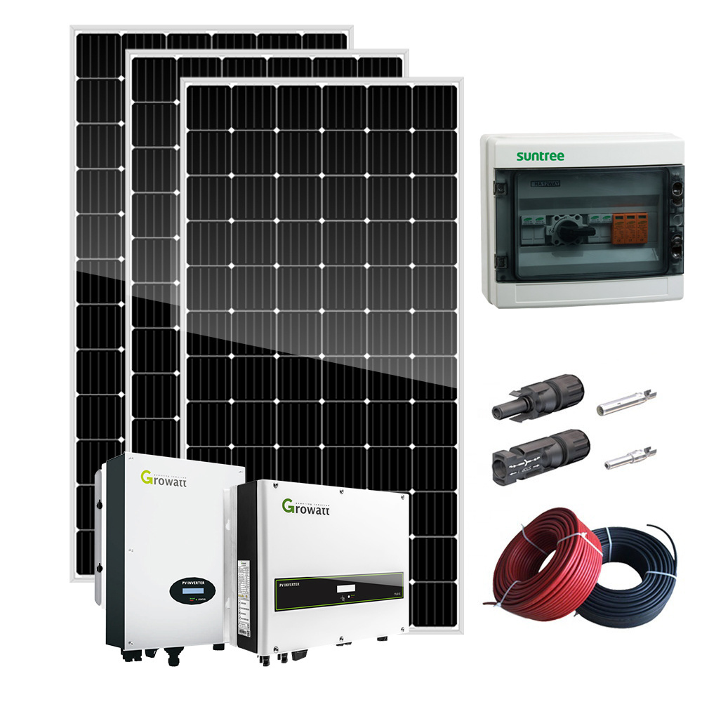 Complete solar system 5kw on grid 10kw solar panel kit residential off grid solar system model with battery and inverter