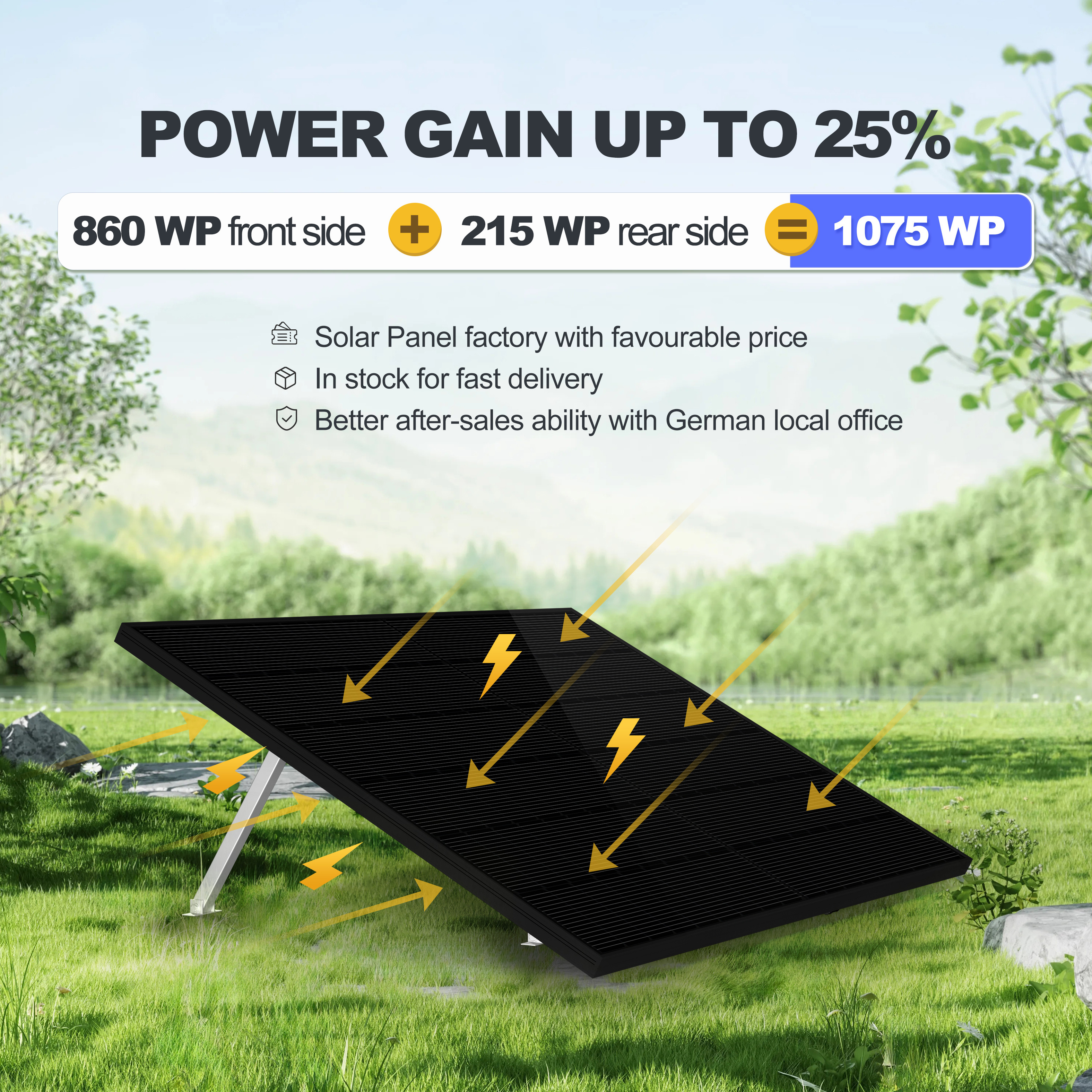 860 Watt Photovoltaic Full Black Flexible Sticker Solar Panel Sunpower Panel 860W Mono Panels For Balcony System