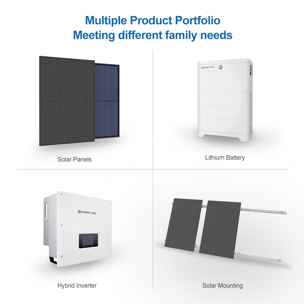 All in one 5000w Solar Panels 5kw 8kw 10kw Solar System Model On Hybrid Grid 5000 Watt Full Set Complete Kit Solar Energy System