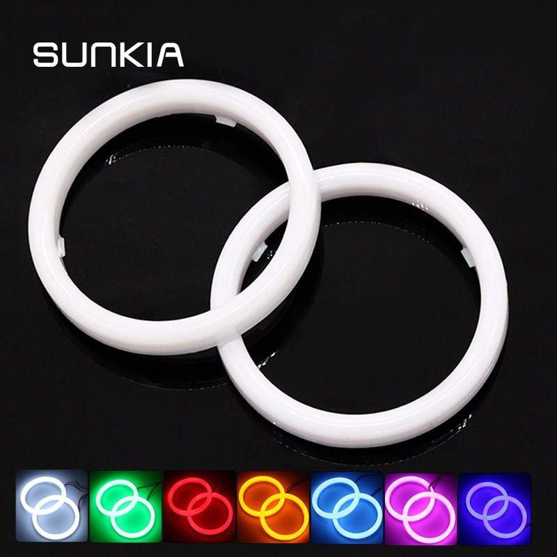 Halo Ring For Car Headlight Fog Lamp COB 2835 SMD White Red Green Amber Blue Pink Car LED Angel Eye Ring Light