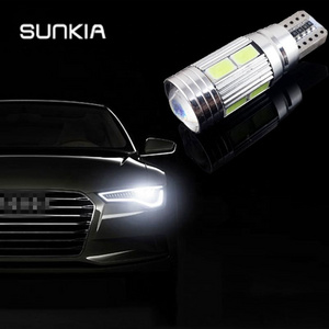 SUNKIA Super Bright Car T10 w5w 168 Canbus 5630 10SMD LED Lamp with Lens Auto led Bulb Light Bulb White/Red/Blue/Yellow/Green